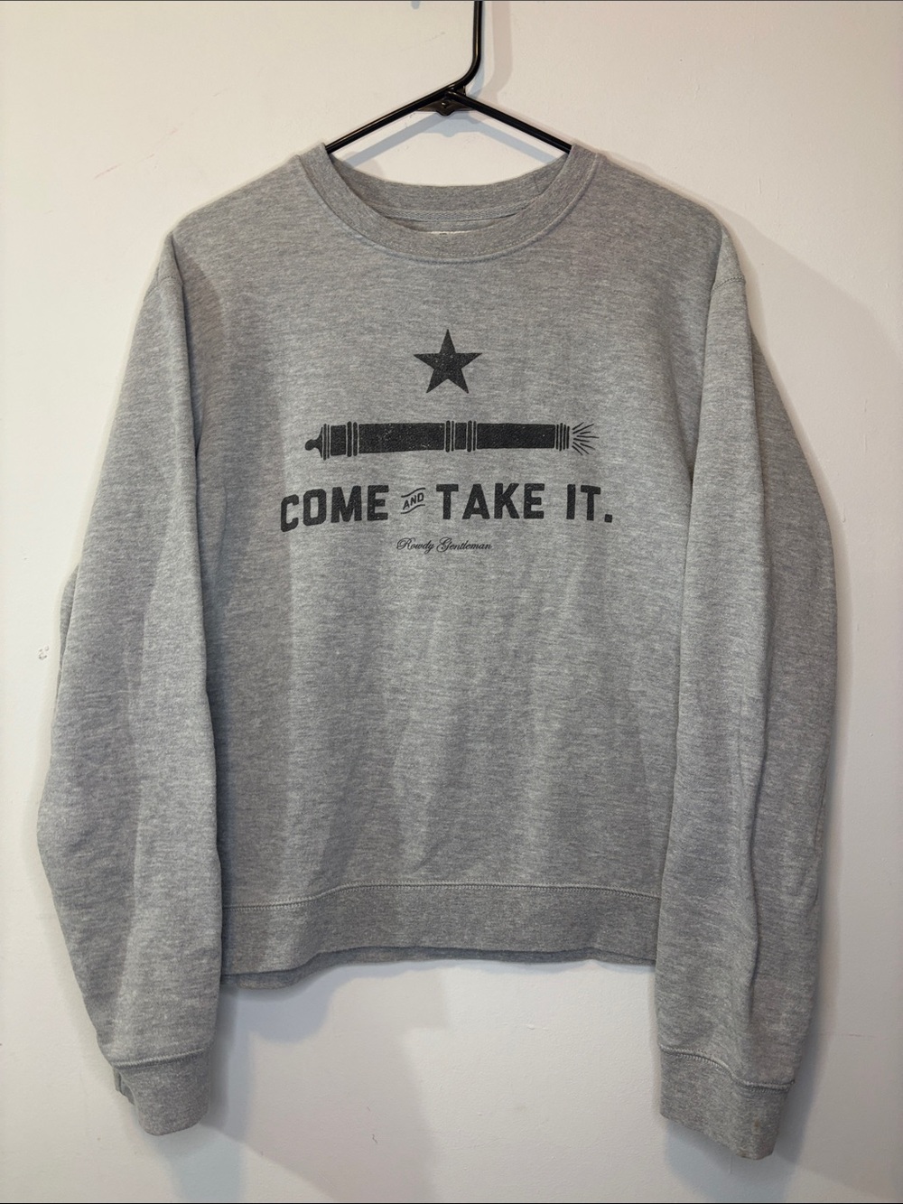 Rowdy Gentlemen Gonzales Cannon Come and Take It Patriotic Crewneck Sweatshirt